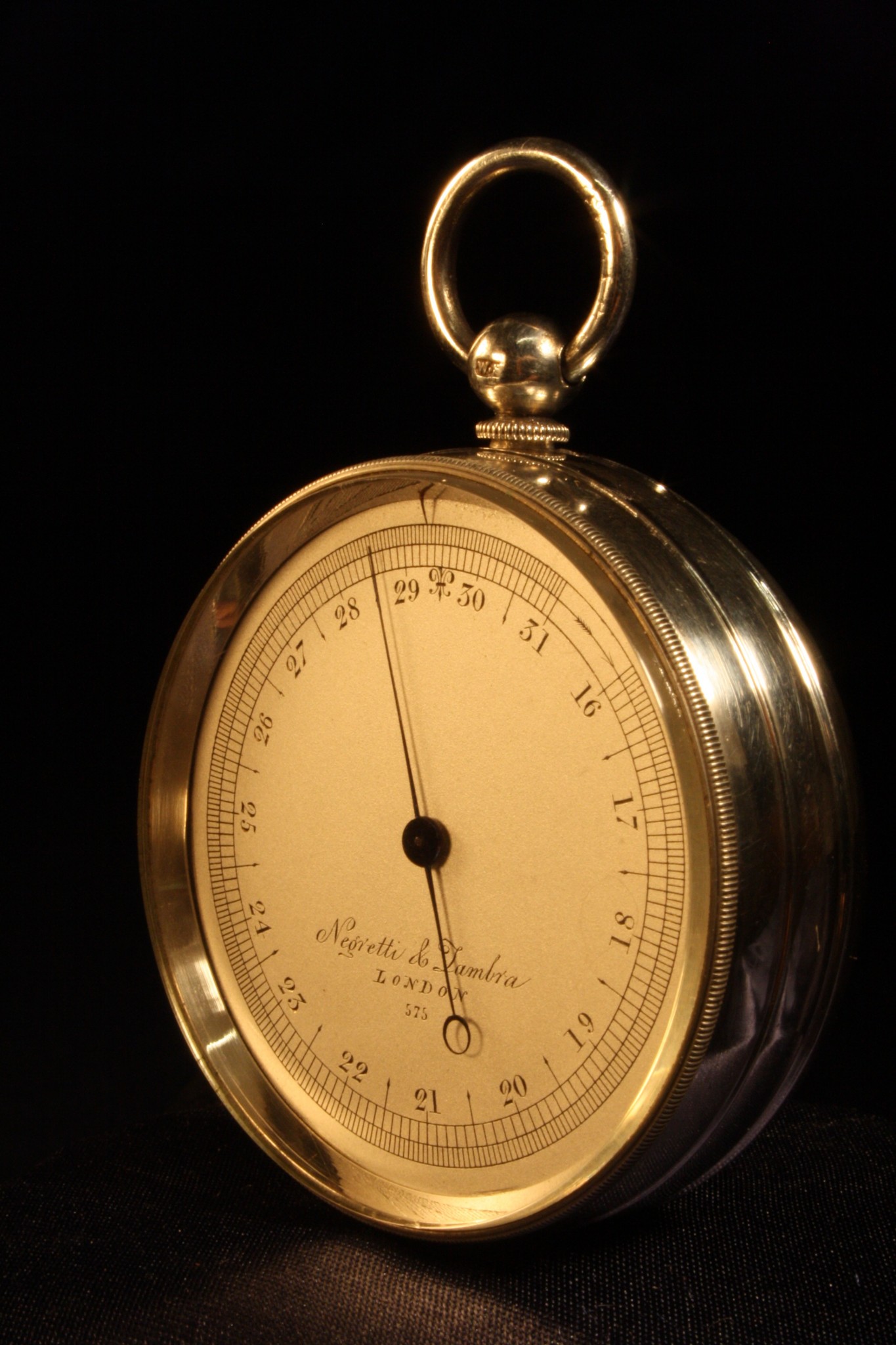 Image of Silver Pocket Barometer by Negretti & Zambra No 575