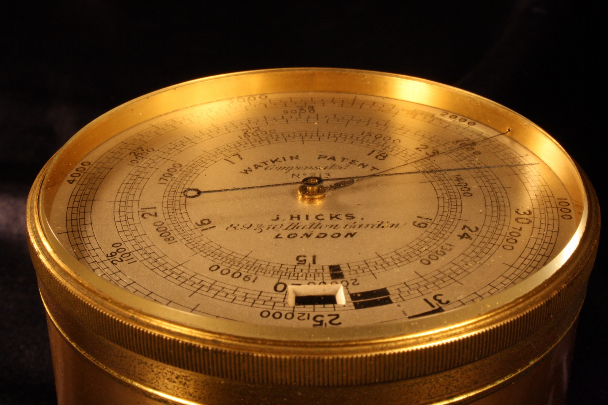 WATKIN PATENT EXTENDED SCALE BAROMETER ALTIMETER BY HICKS No 213 c1887