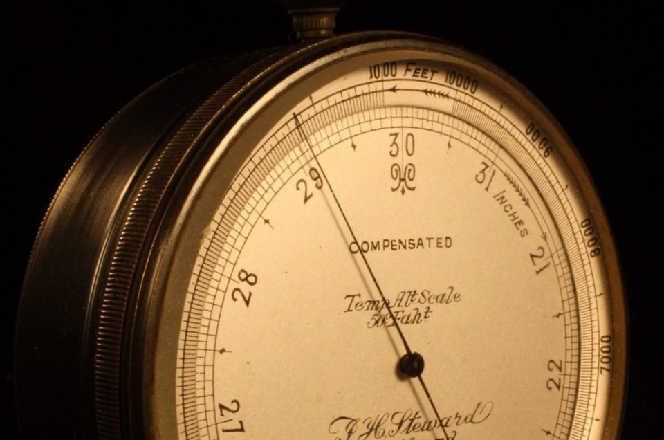 POCKET BAROMETER ALTIMETER BY STEWARD No 5562 c1887 Vavasseur Antiques