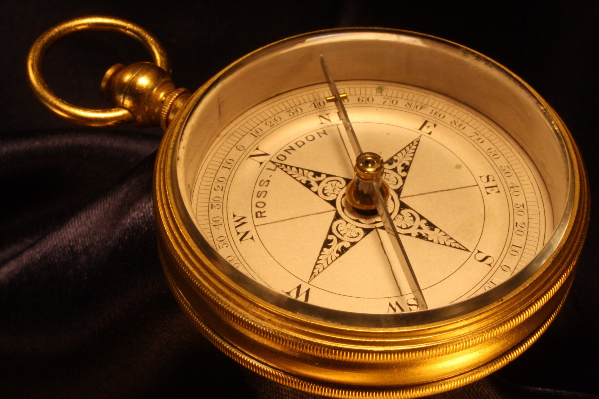 Image of Gilt Brass Pocket Compass by Ross
