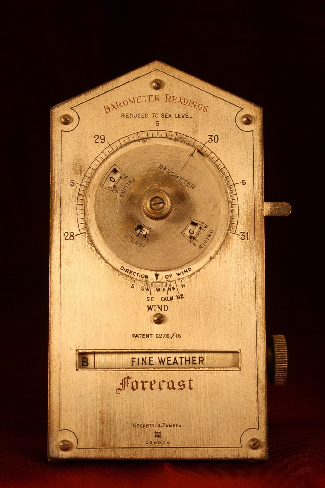 Image of Negretti & Zambra Desk Weather Forecaster c1915