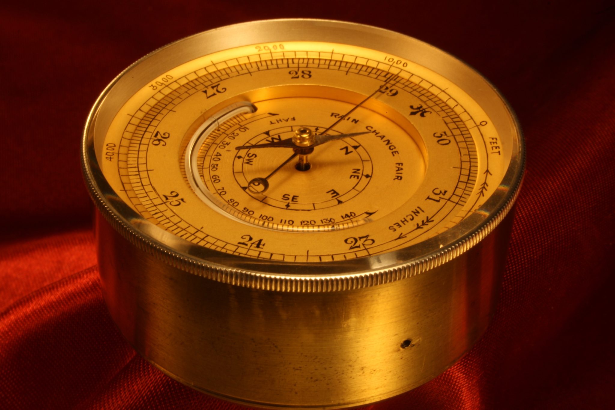 Image of Silver Pocket Barometer Compendium c1900