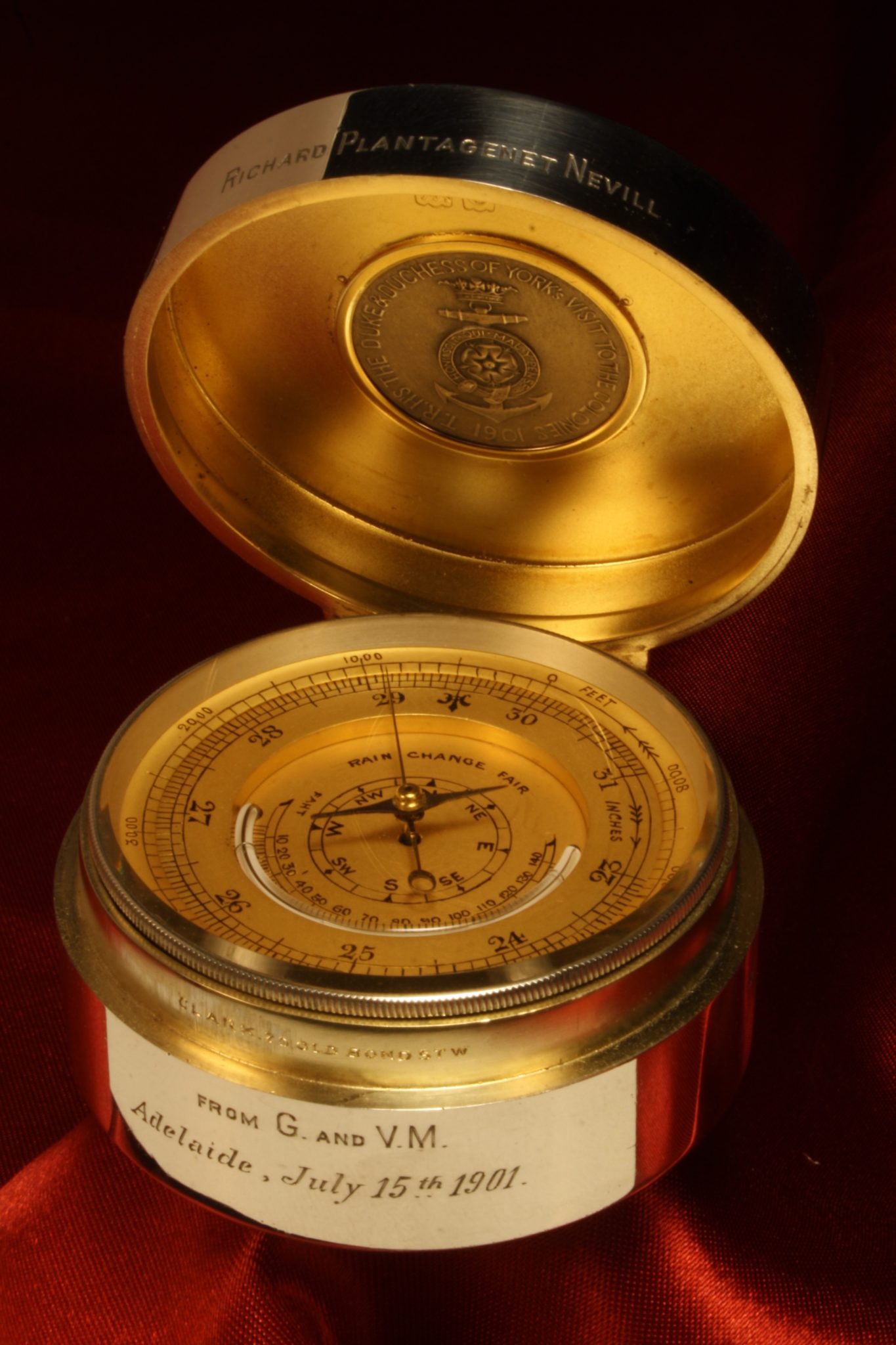 Image of Silver Pocket Barometer Compendium c1900