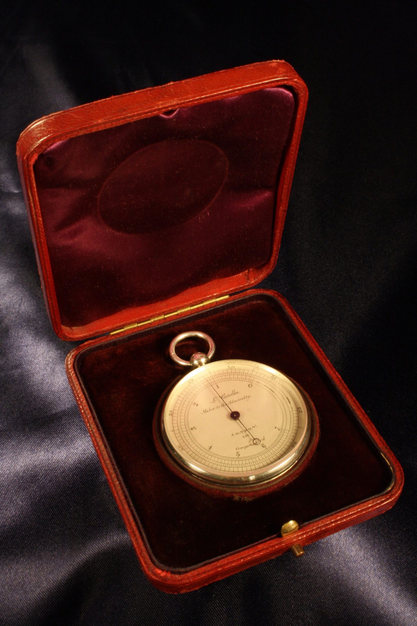 Image of Silver Pocket Barometer by Casella No 594 c1863