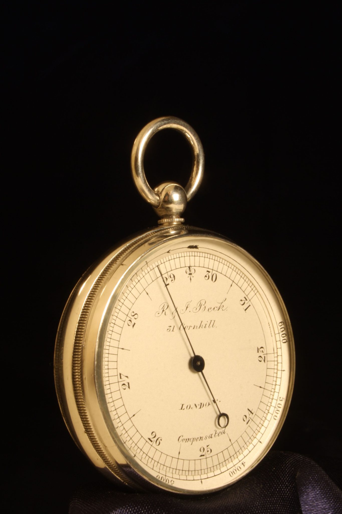 Image of German Silver Pocket Barometer by Negretti & Zambra Retailed by Beck c1867