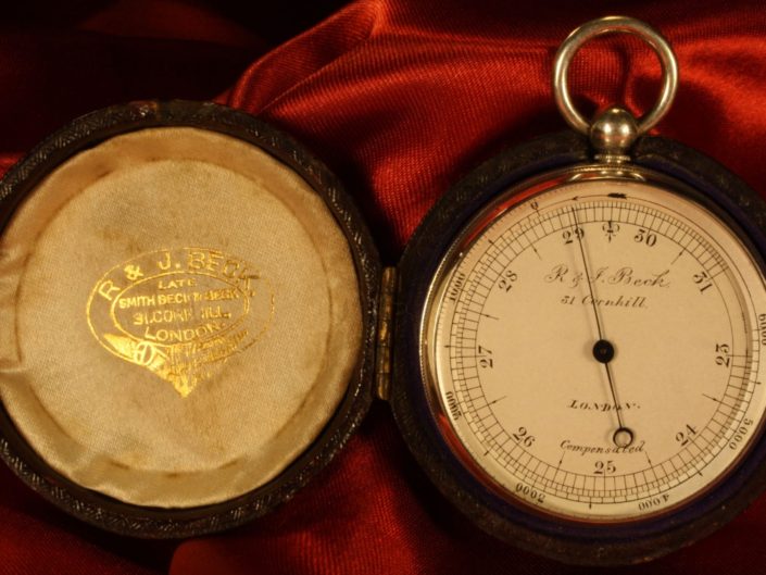 GERMAN SILVER POCKET BAROMETER BY NEGRETTI & ZAMBRA RETAILED BY BECK c1867 - Reserved