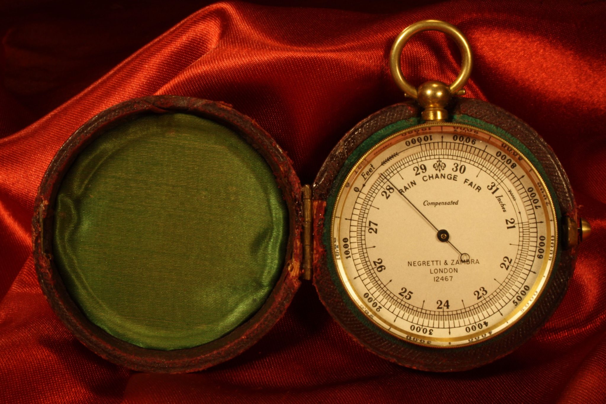 Image of Negretti & Zambra Pocket Barometer Compendium No 12467 c1890