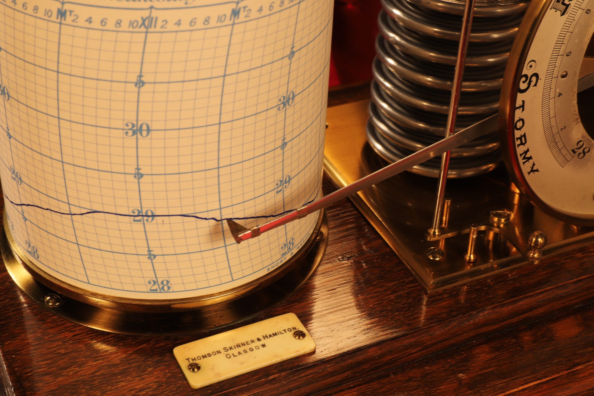 Image of Short & Mason Barograph & Barometer No 9582 Retailed by Thomas Skinner