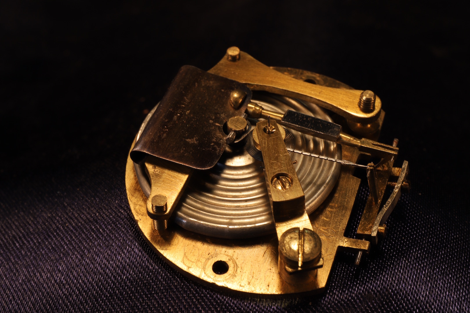 Image of Nickel Brass Pocket Barometer Altimeter Compass Compendium c1880