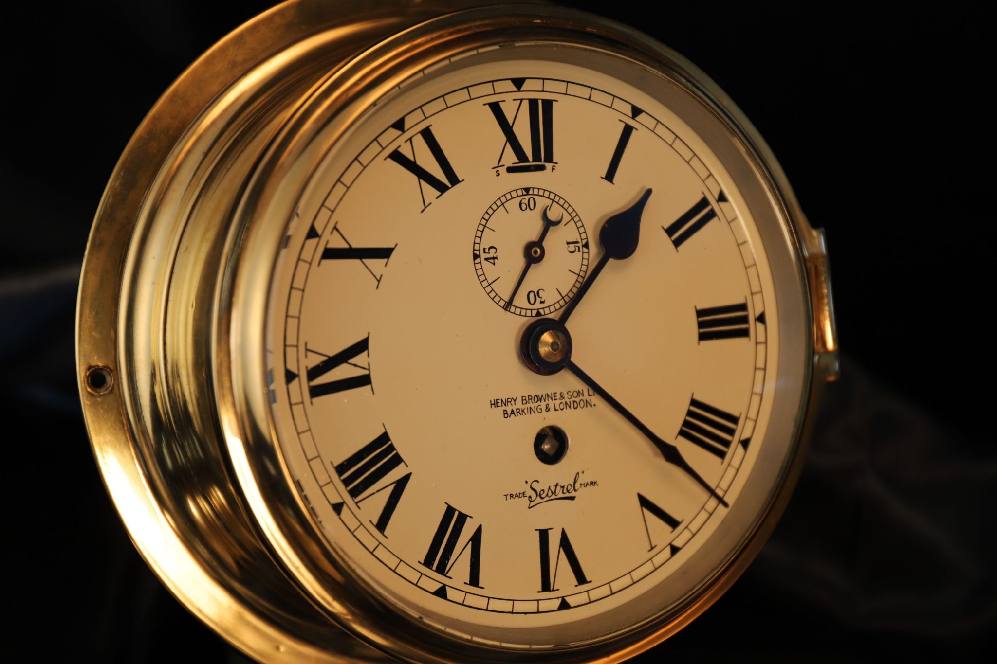 Image of Sestrel Ship's Clock by Elliott for Henry Browne & Son No 16060 c1930