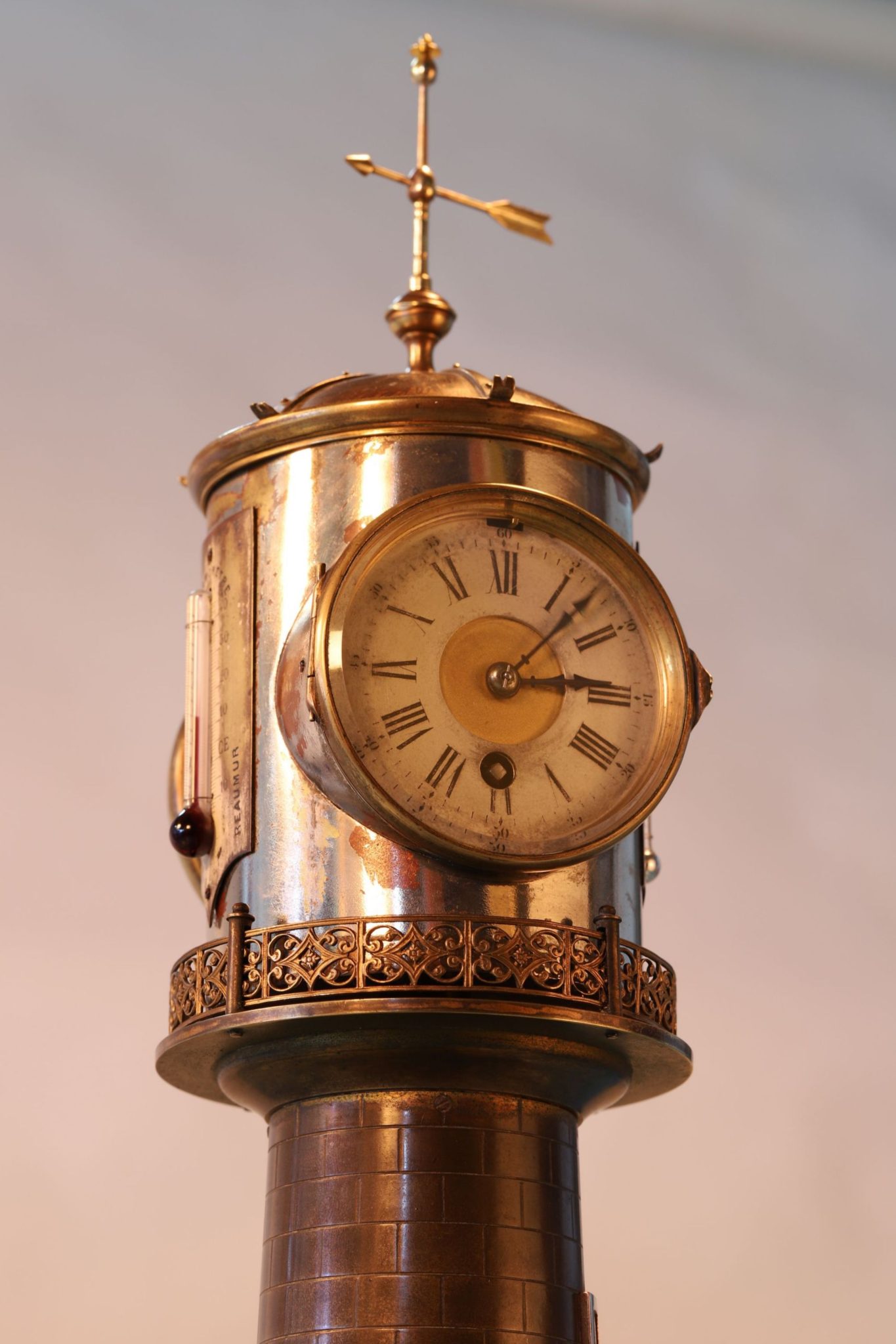 ANTIQUE FRENCH LIGHTHOUSE CLOCK BAROMETER AUTOMATON BY GUILMET No 737 c1880