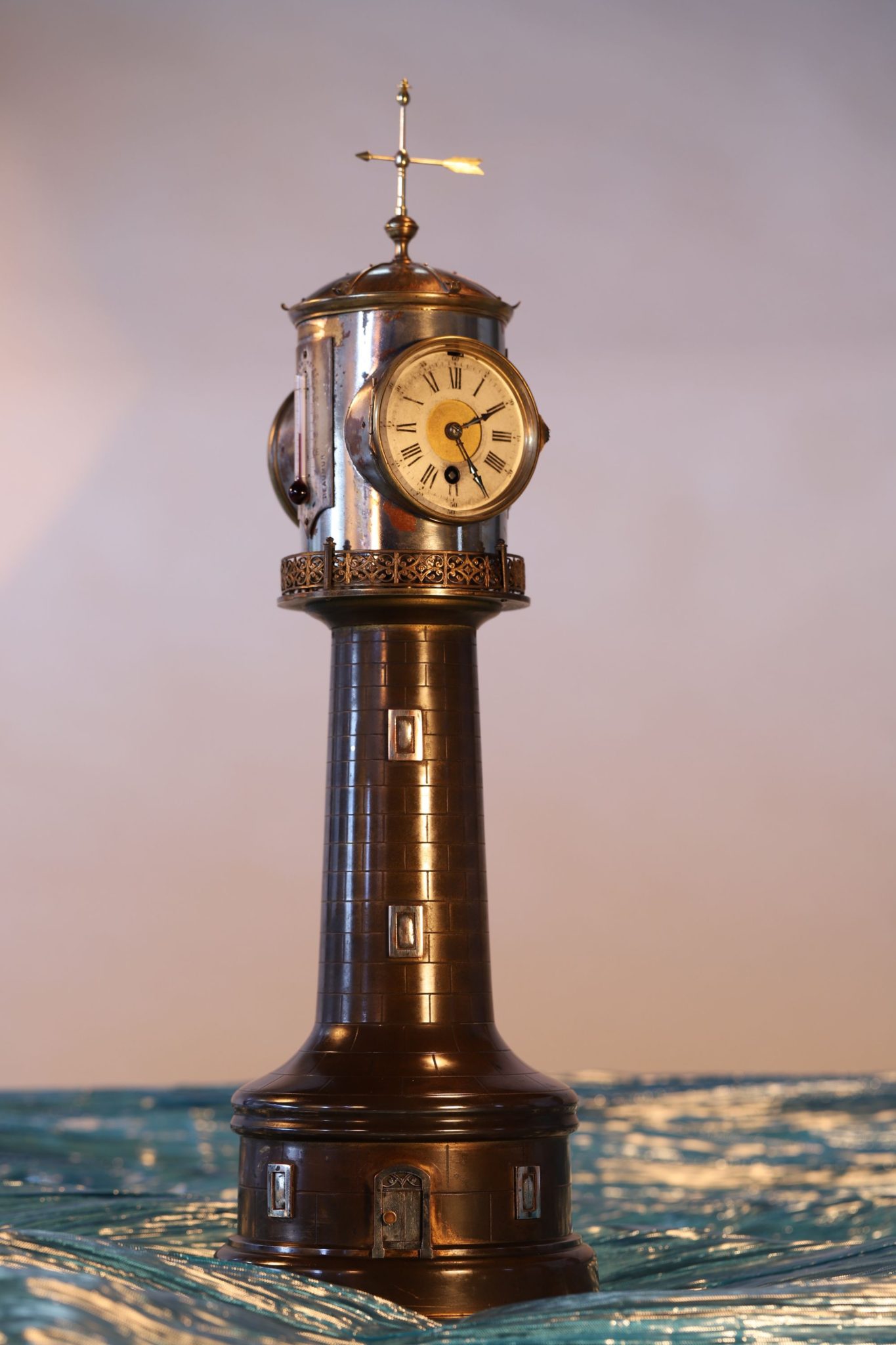 Image of Guilmet Industrial Series Lighthouse Clock Barometer c1880