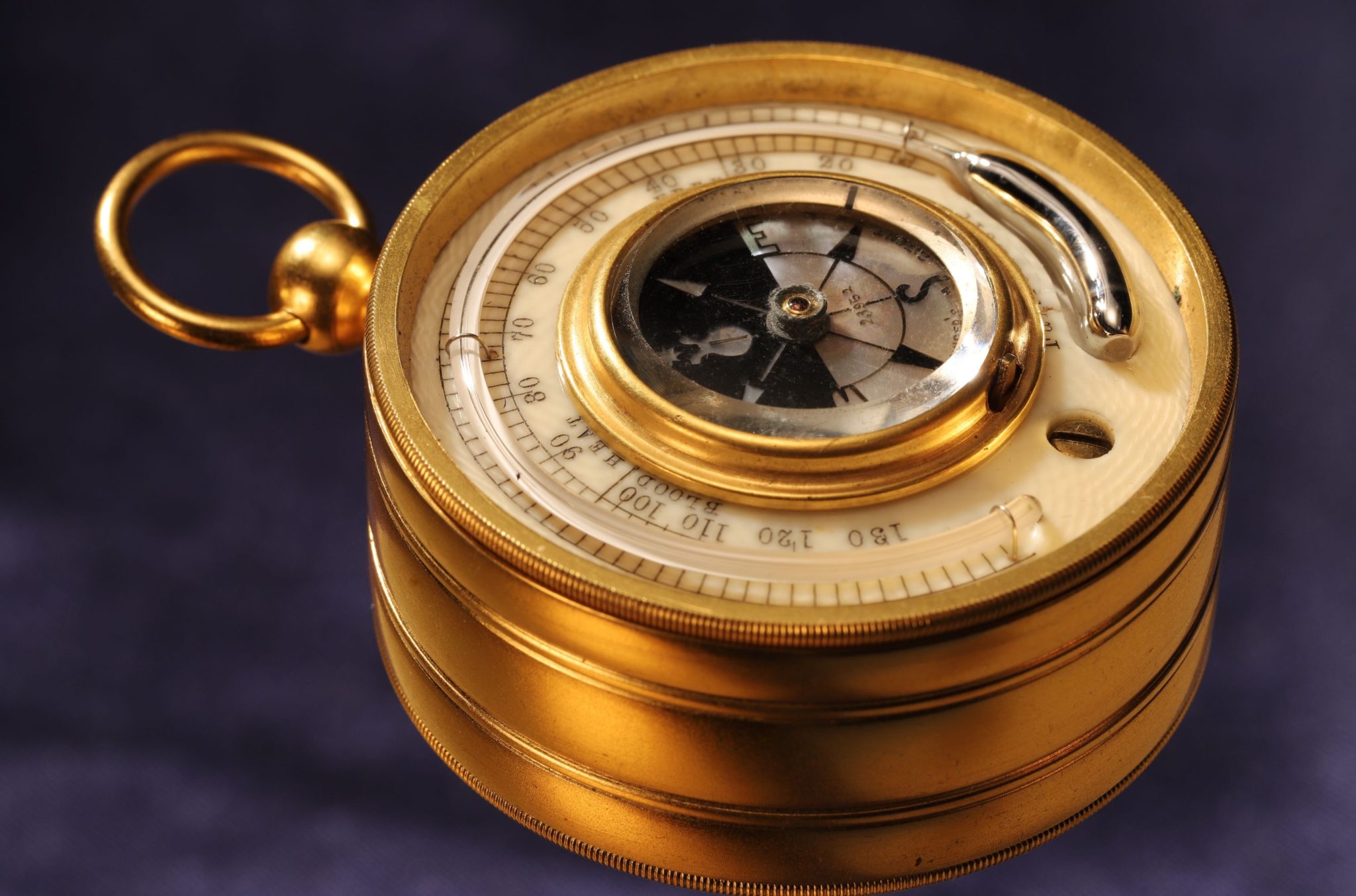 Image of Victorian Pocket Barometer Thermometer Compass Compendium by Dollond c1870