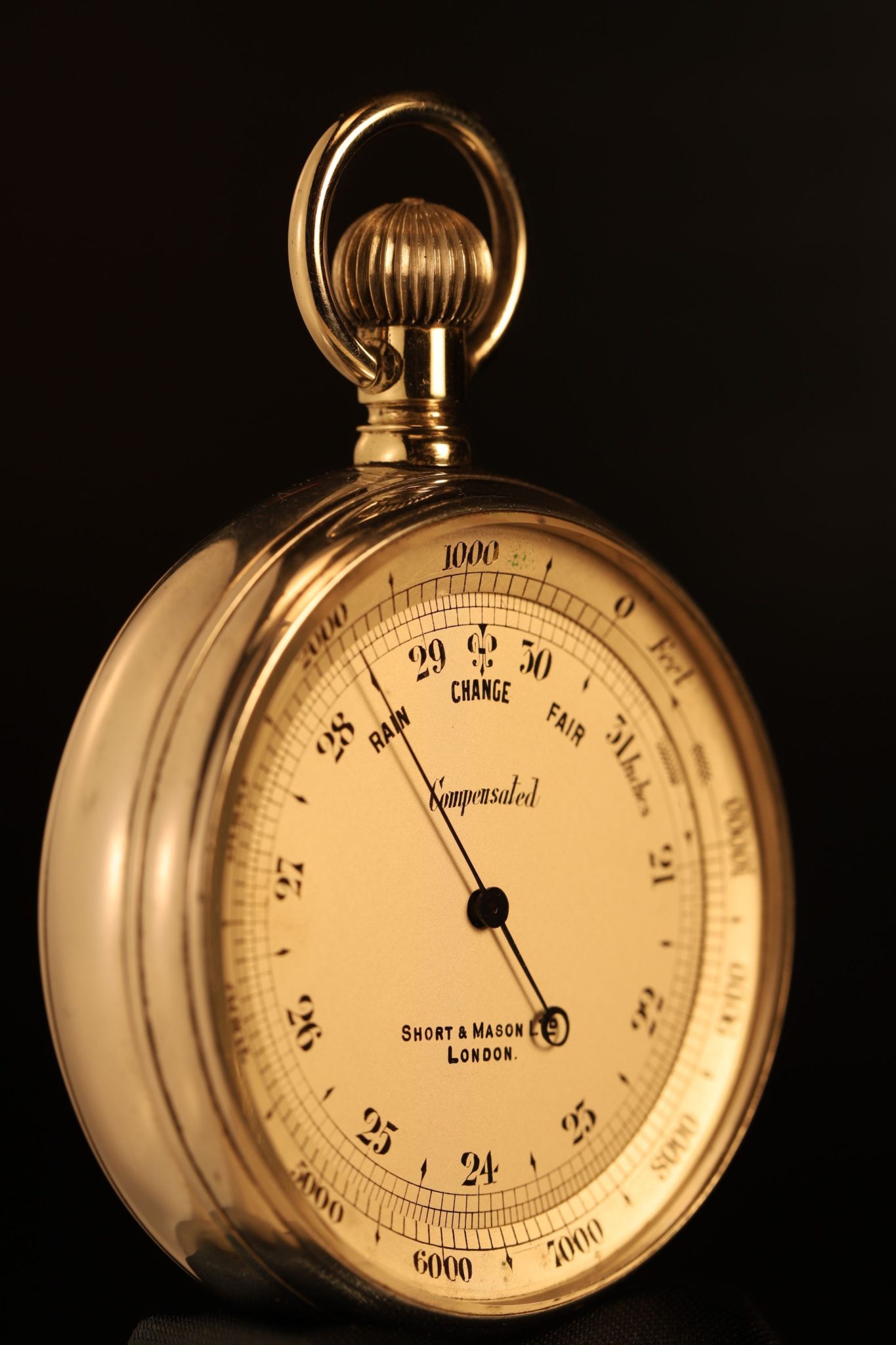 Image of Aluminium Short & Mason Pocket Barometer Altimeter c1911