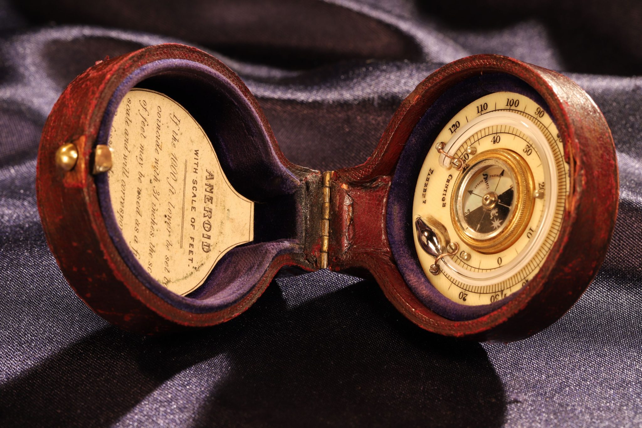 EARLY POCKET BAROMETER THERMOMETER COMPASS COMPENDIUM BY CALLAGHAN c1865