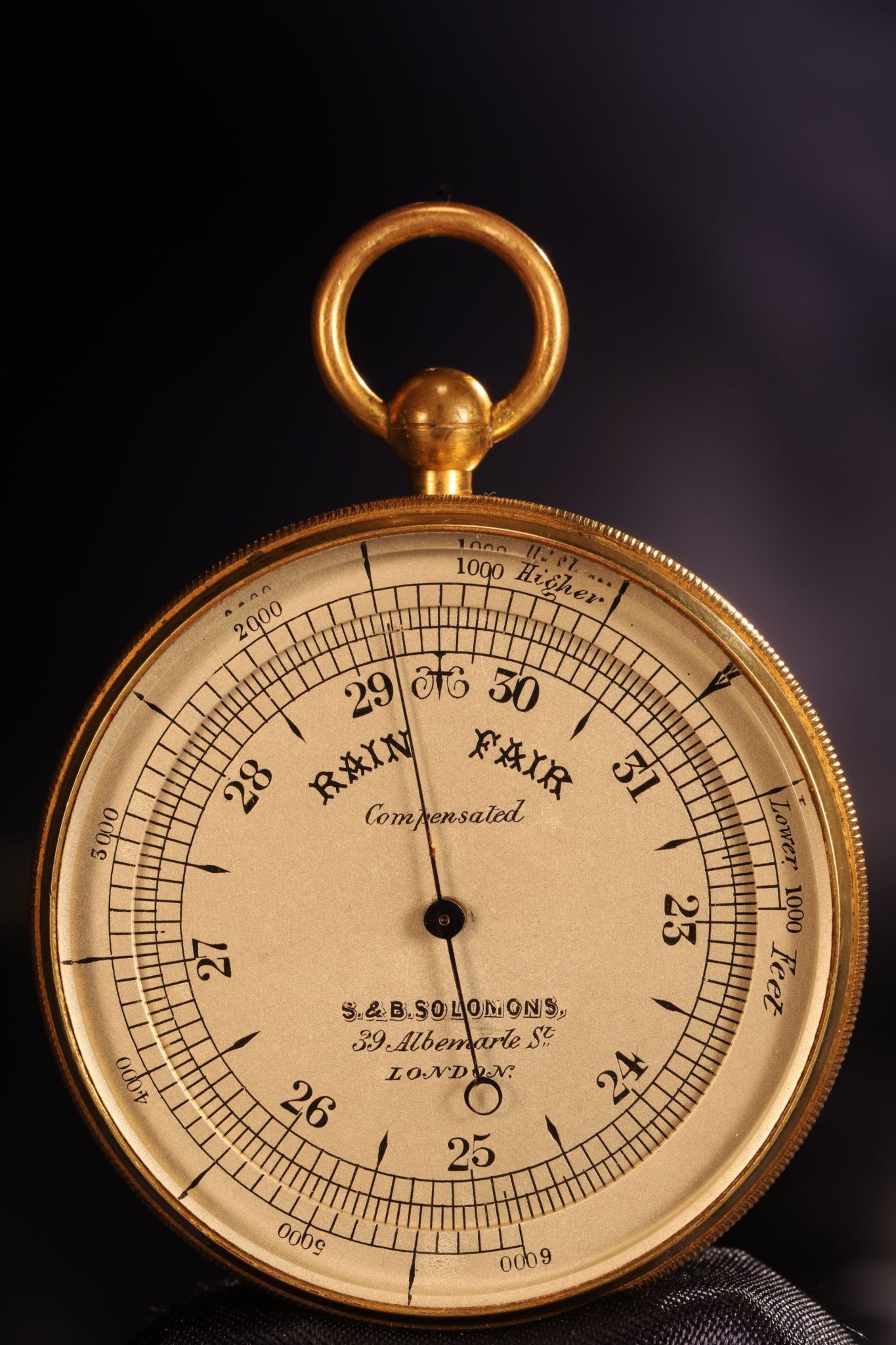 Image of Pocket Barometer Compendium by Callaghan Retailed by Solomon c1865