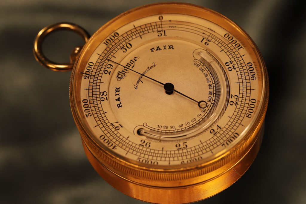 ANTIQUE POCKET BAROMETER ALTIMETER AND THERMOMETER COMPENDIUM BY ROSS