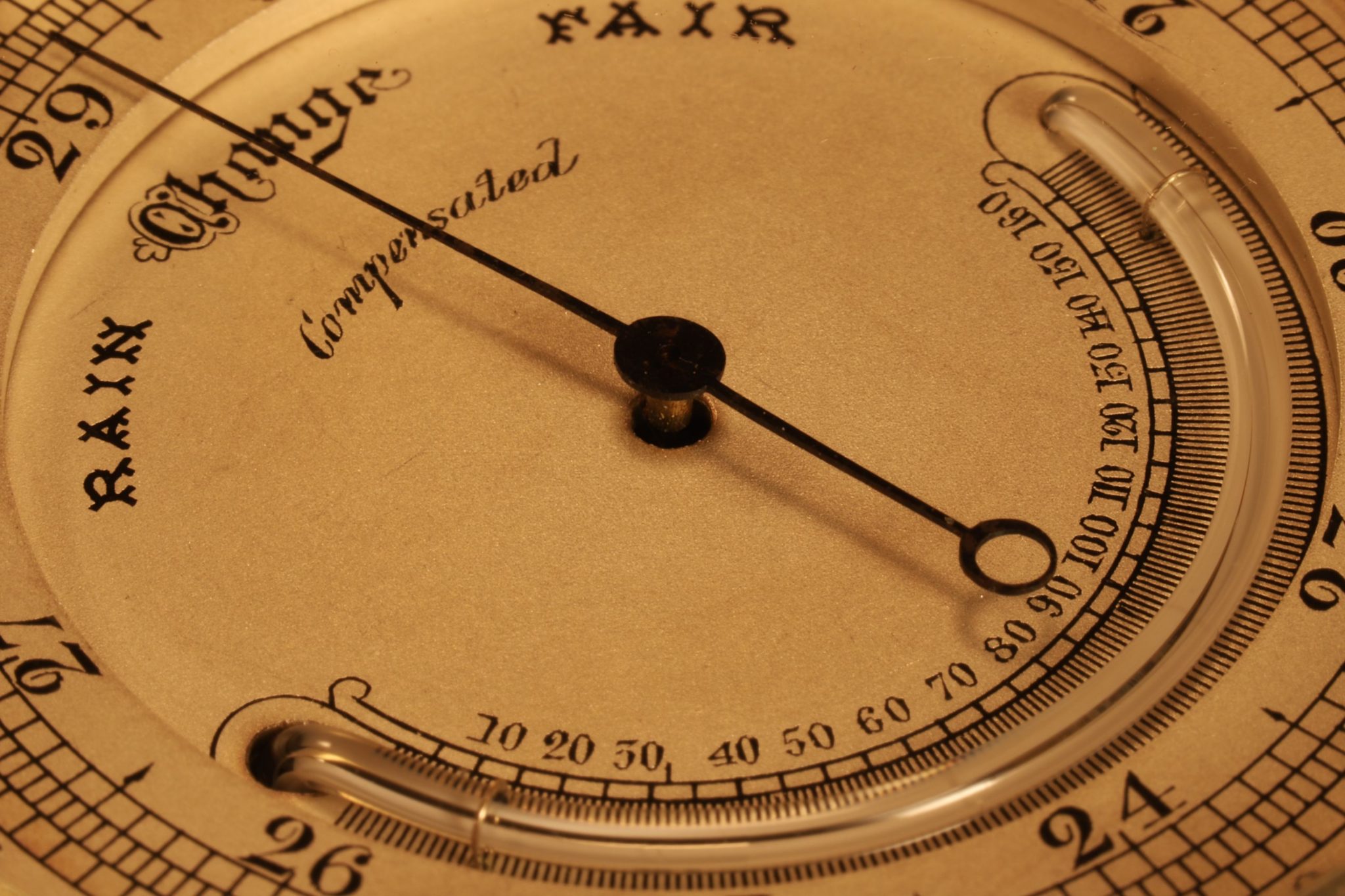 Image of Ross Pocket Barometer with Thermometer c1880