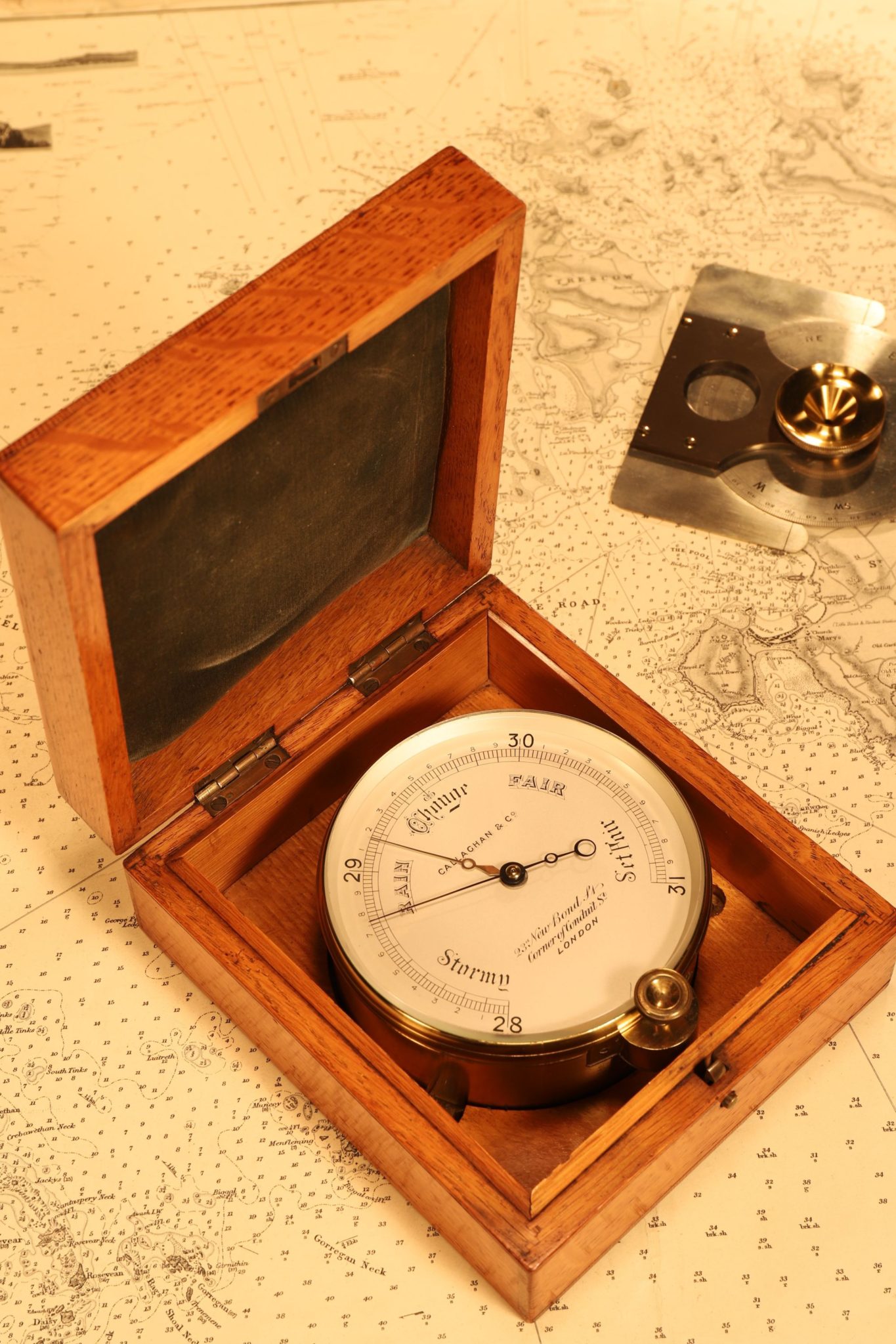 Image of Ships Barometer by Callaghan No 7224 c1870