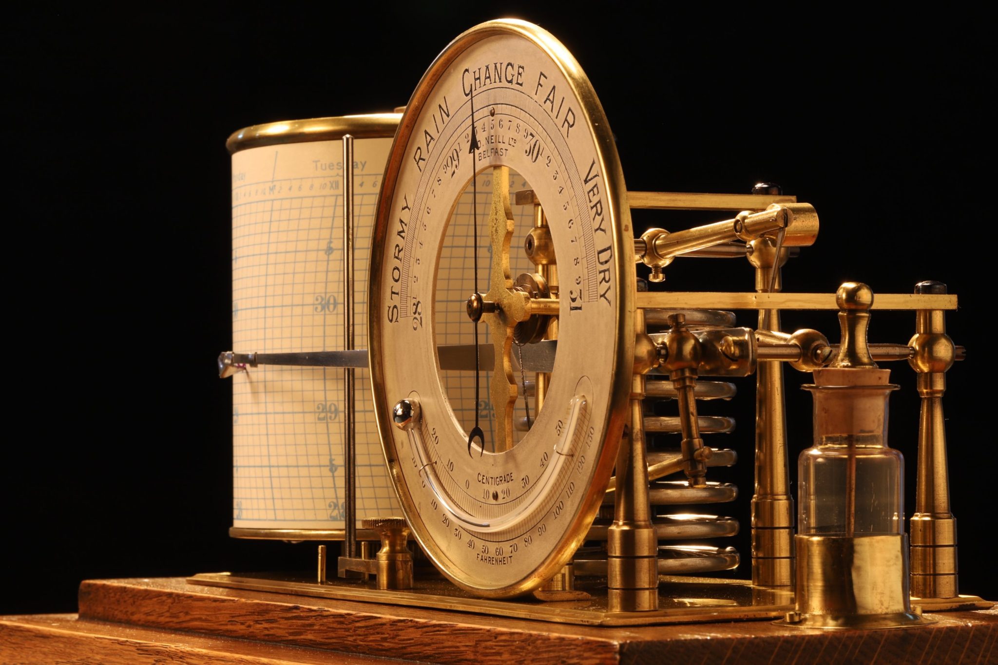 Image of Barograph with Barometer Dial c1920