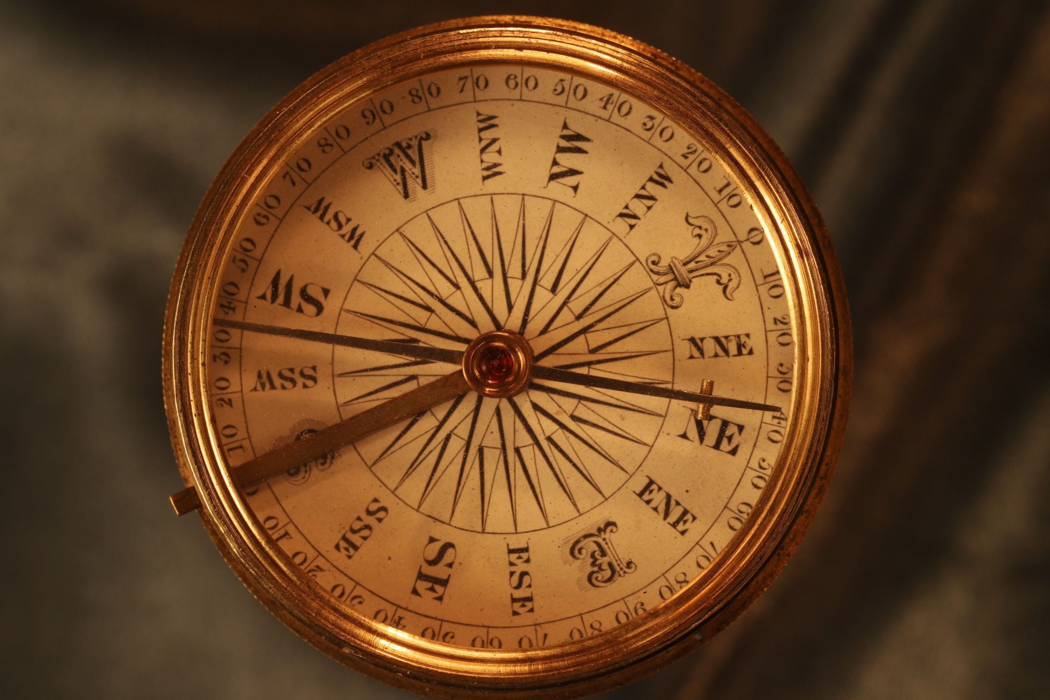 Image of Early Victorian Brass Explorers Compass c1850