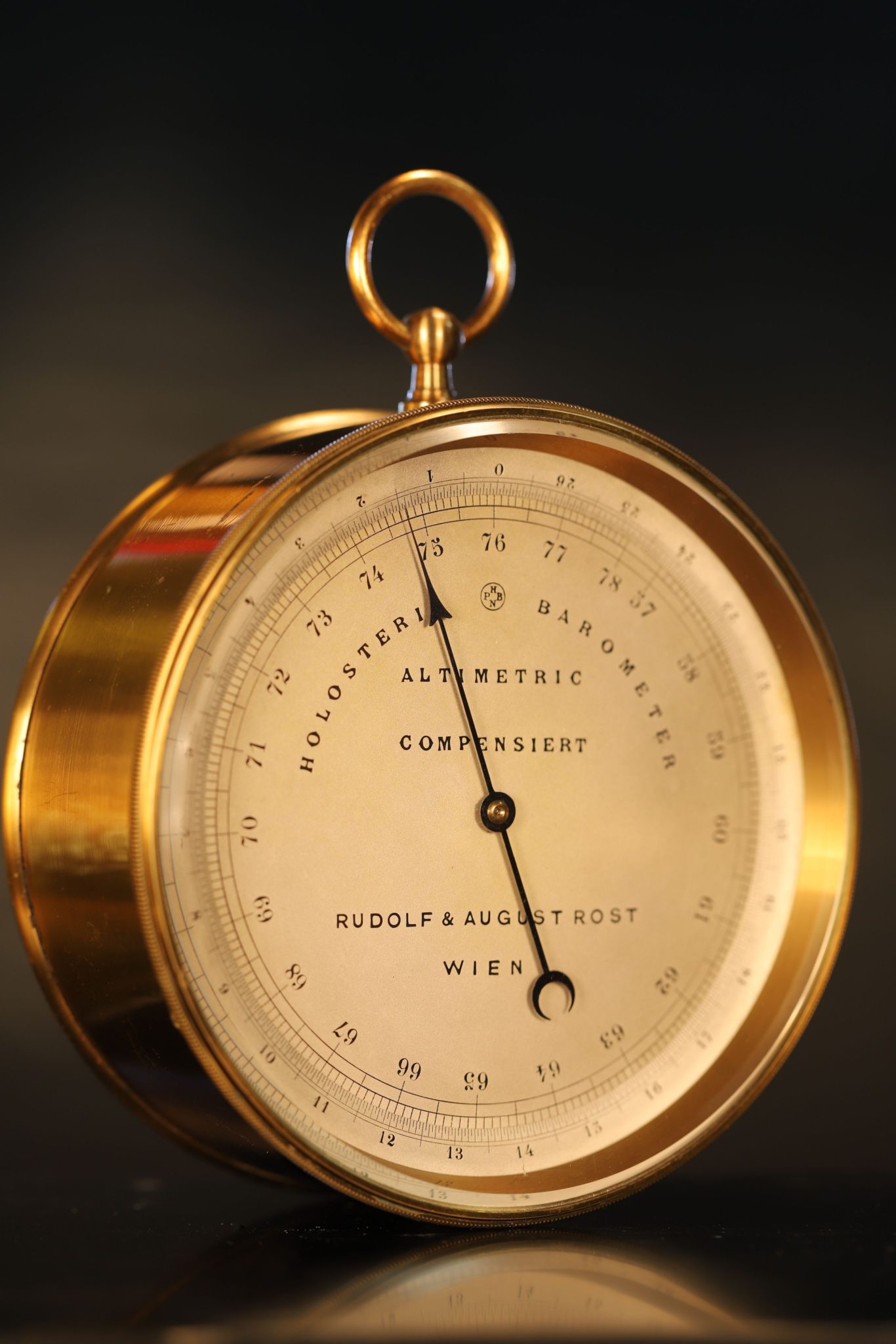 ANEROID BAROMETER ALTIMETER BY NAUDET RETAILED BY ROST c1875
