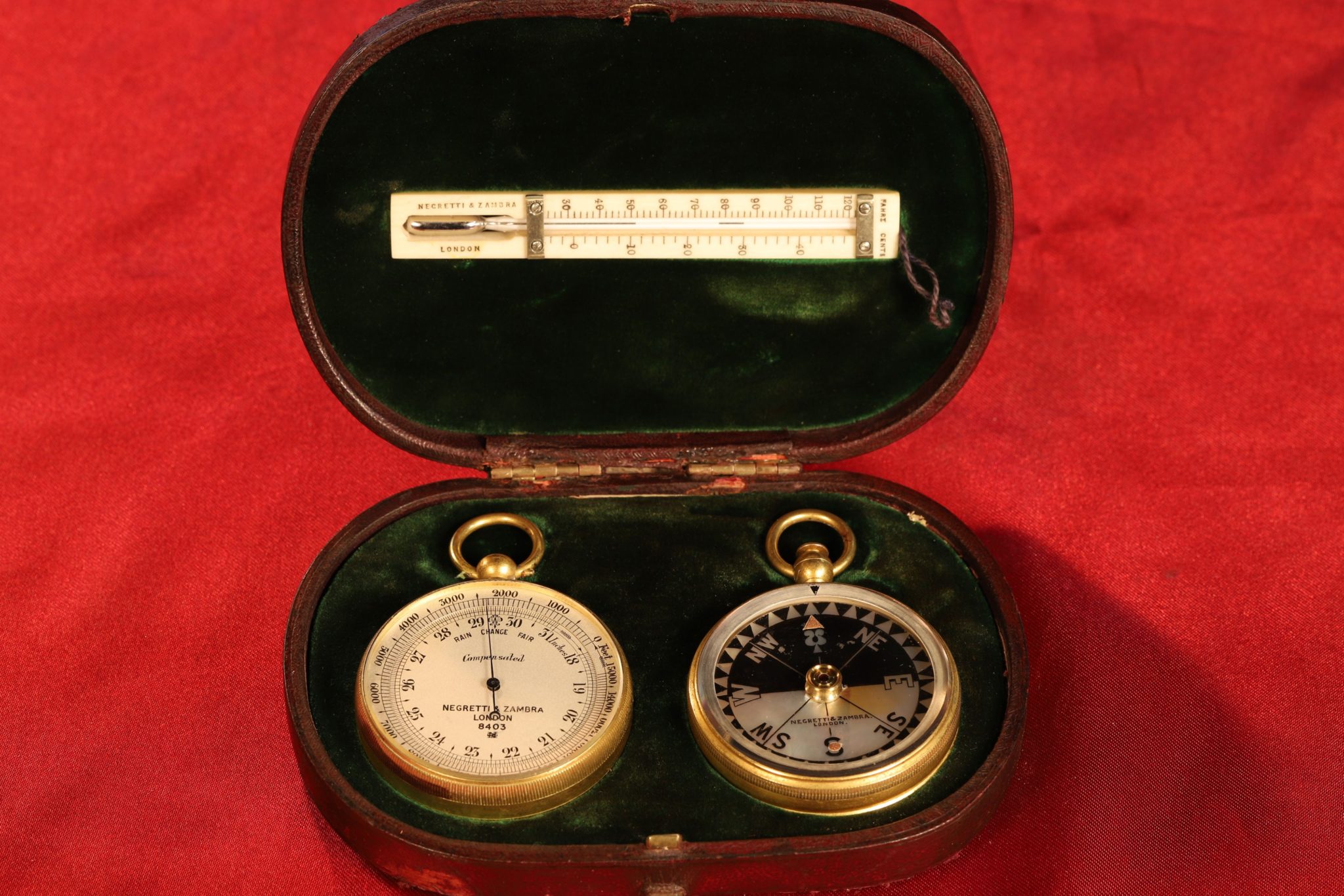 Image of Negretti & Zambra Pocket Barometer Travel Compendium No 8403