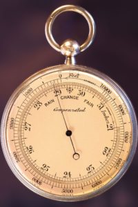 Image of Negretti & Zambra Silver Pocket Barometer with Case by Oliver c1908