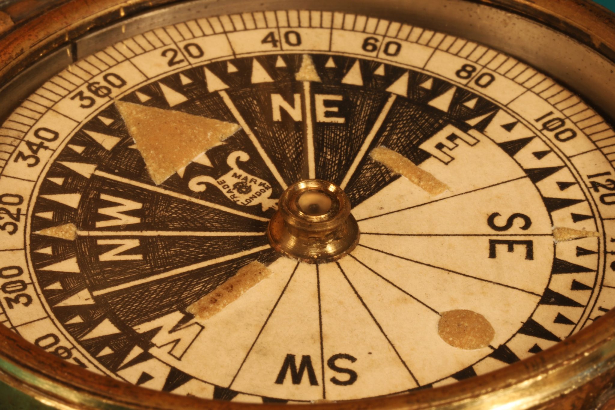 Image of Barker Singer Patent Brass Compass c1880