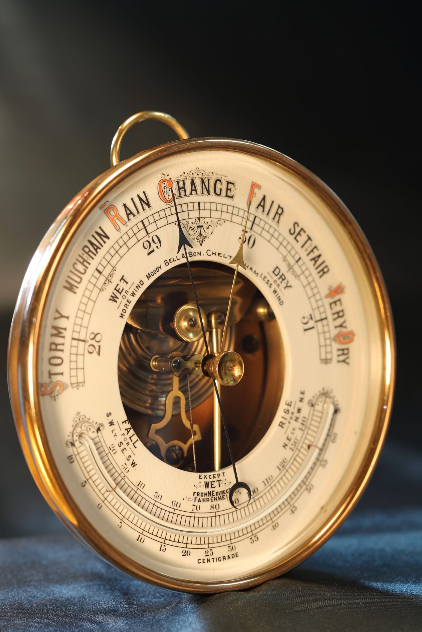 Image of Open Dial Barometer Retailed by Bell & Son c1890