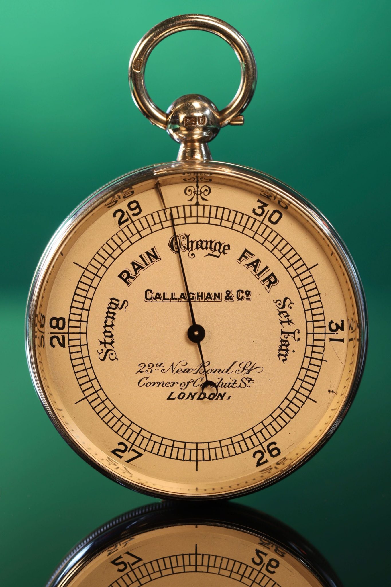 Image of Silver Callaghan Pocket Barometer No 8058 c1903