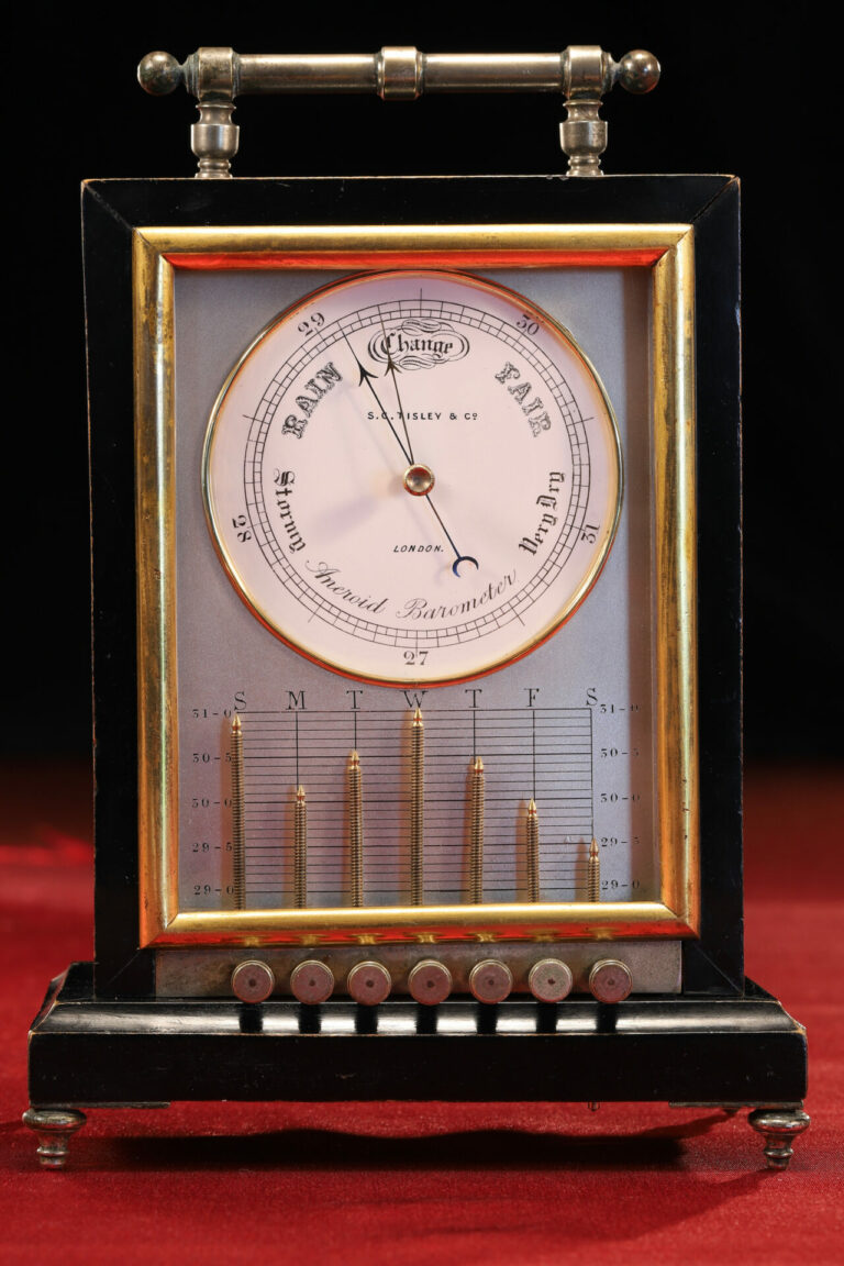 VERY RARE FRENCH RECORDING ANEROID BAROMETER OR BAROGRAPH c1870 Sold