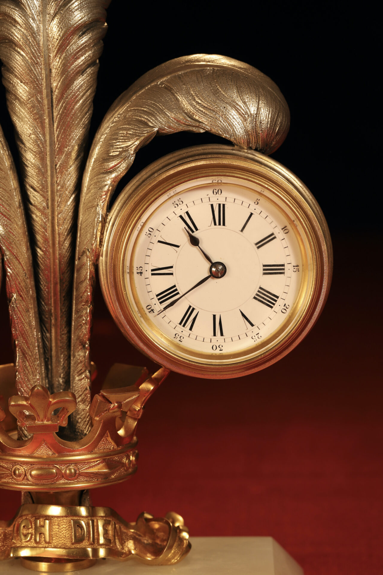 Image of clock from Prince of Wales Feathers Desk Compendium c1880