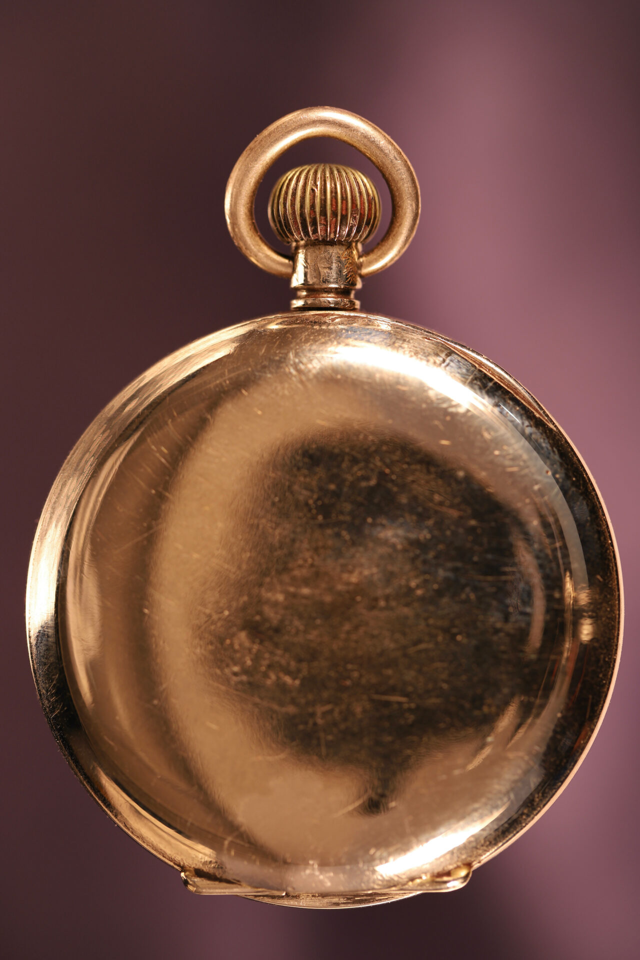 Image of back of pocket watch from Cut Glass Inkwell Desk Compendium