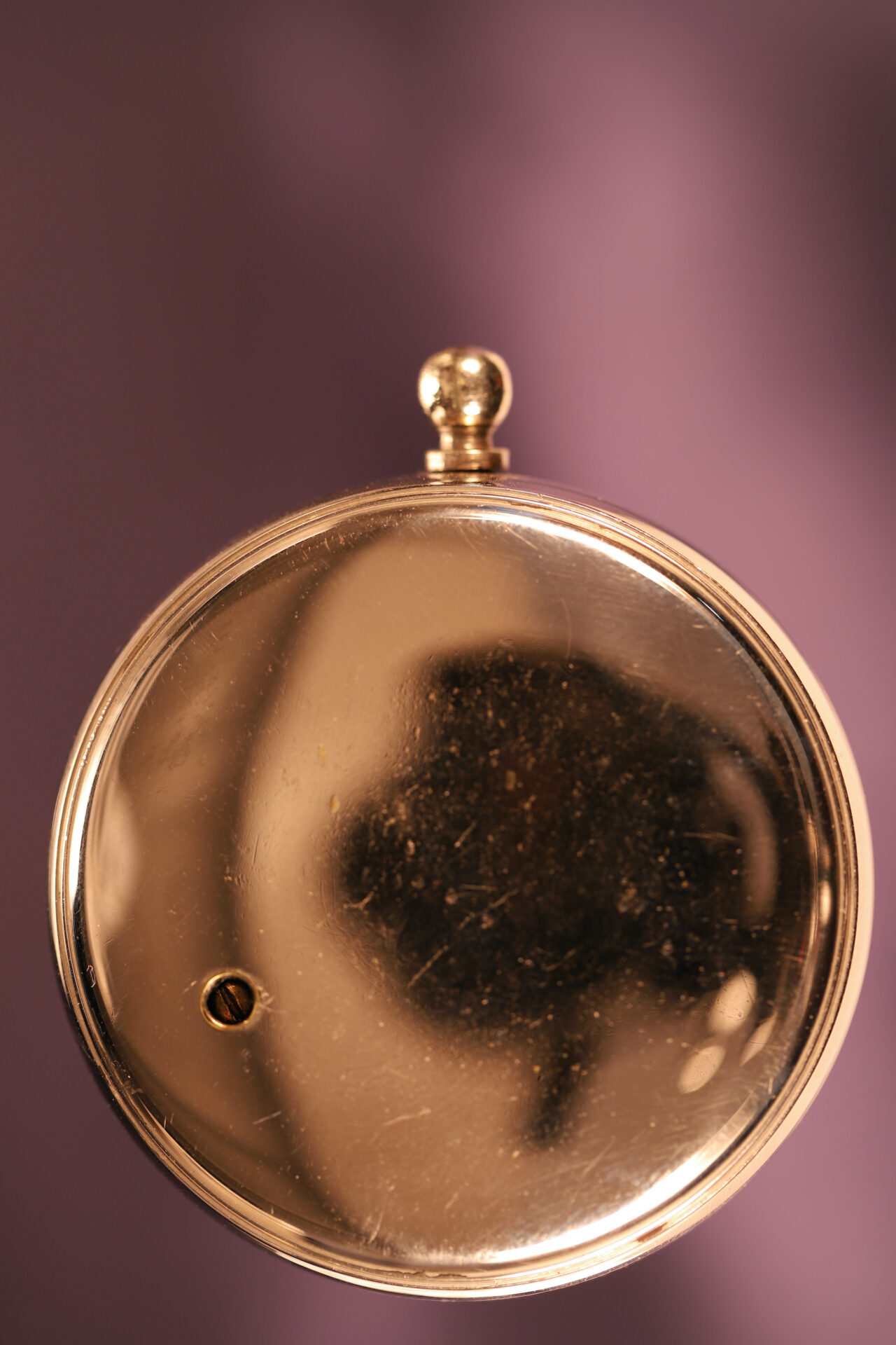 Image of back of pocket barometer from Cut Glass Inkwell Desk Compendium