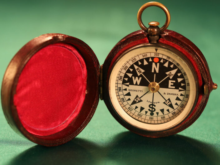 ANTIQUE COMPASS WITH RGS DIAL BY BARKER FOR NEGRETTI & ZAMBRA c1900 - Sold