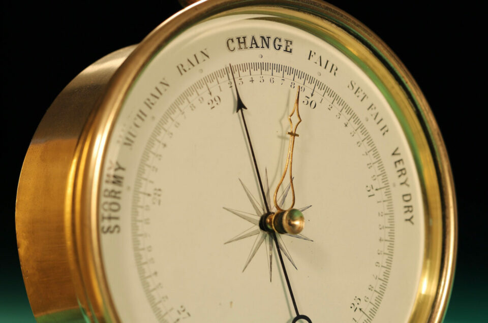 FRENCH MADE ANEROID BAROMETER ATTRIBUTED TO JULES RICHARD c1875 Sold