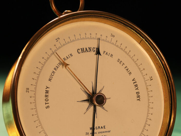 EARLY ANEROID BAROMETER RETAILED BY MACRAE c1865