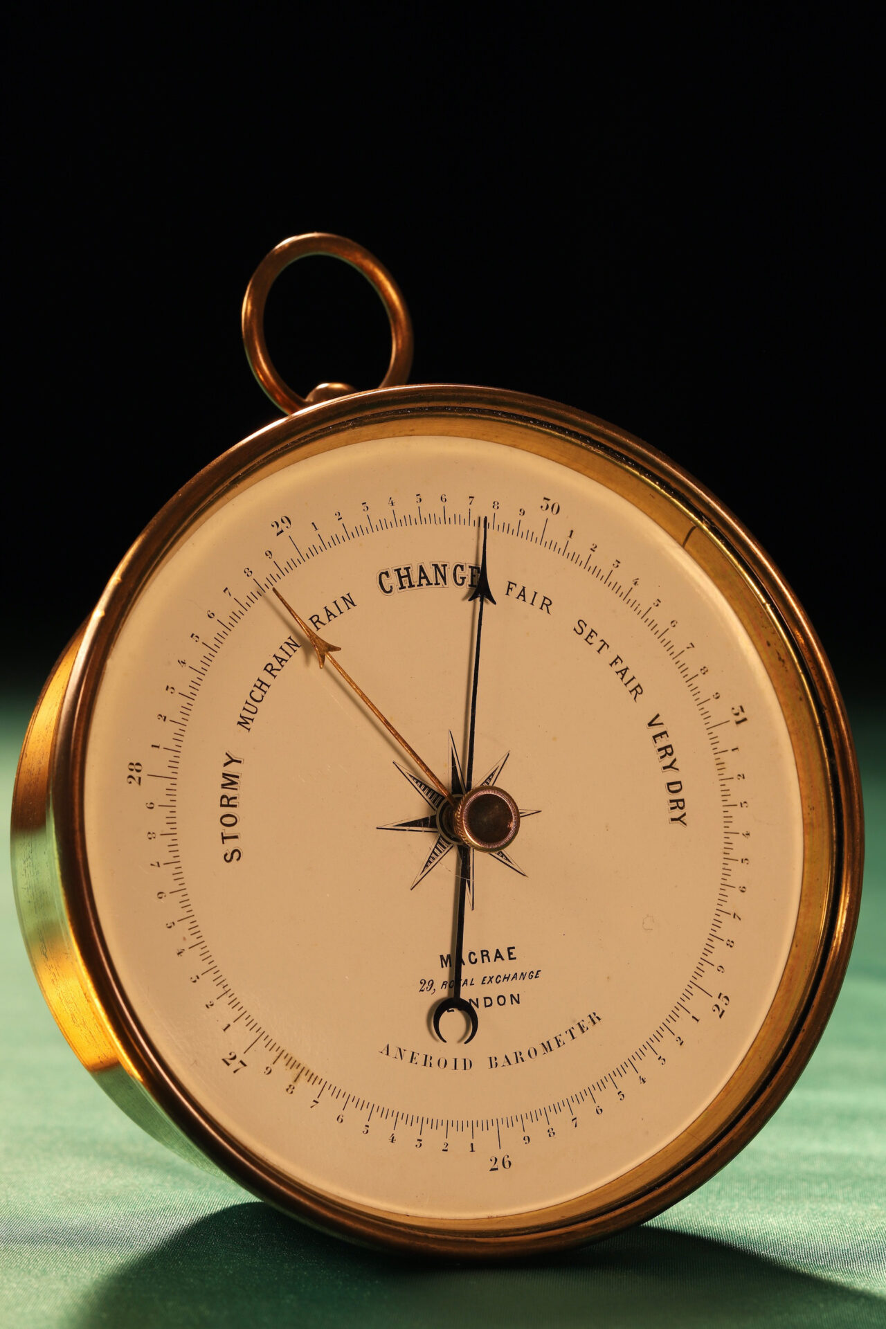 EARLY ANEROID BAROMETER RETAILED BY MACRAE c1865