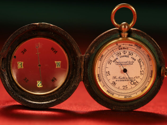 MINIATURE POCKET BAROMETER COMPASS COMPENDIUM BY BARKER c1896 – Reserved