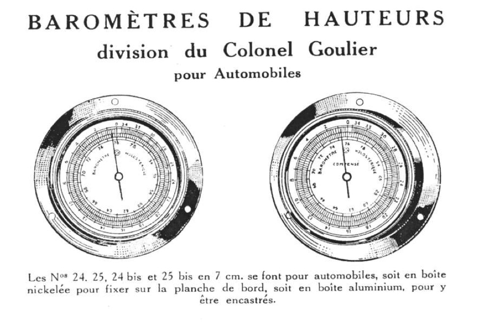 Naudet Auto Altimeters 1928
