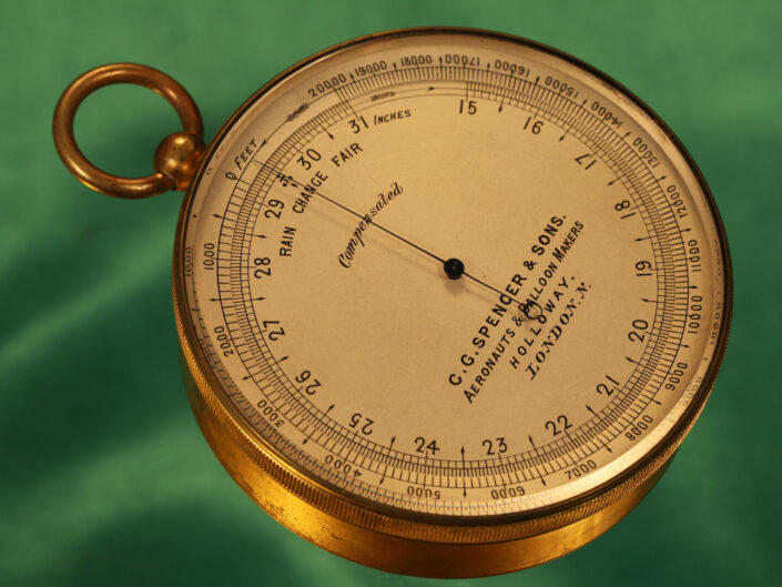 LARGE POCKET ALTIMETER FOR SPENCER, AERONAUTS AND BALLOON MAKERS c1892