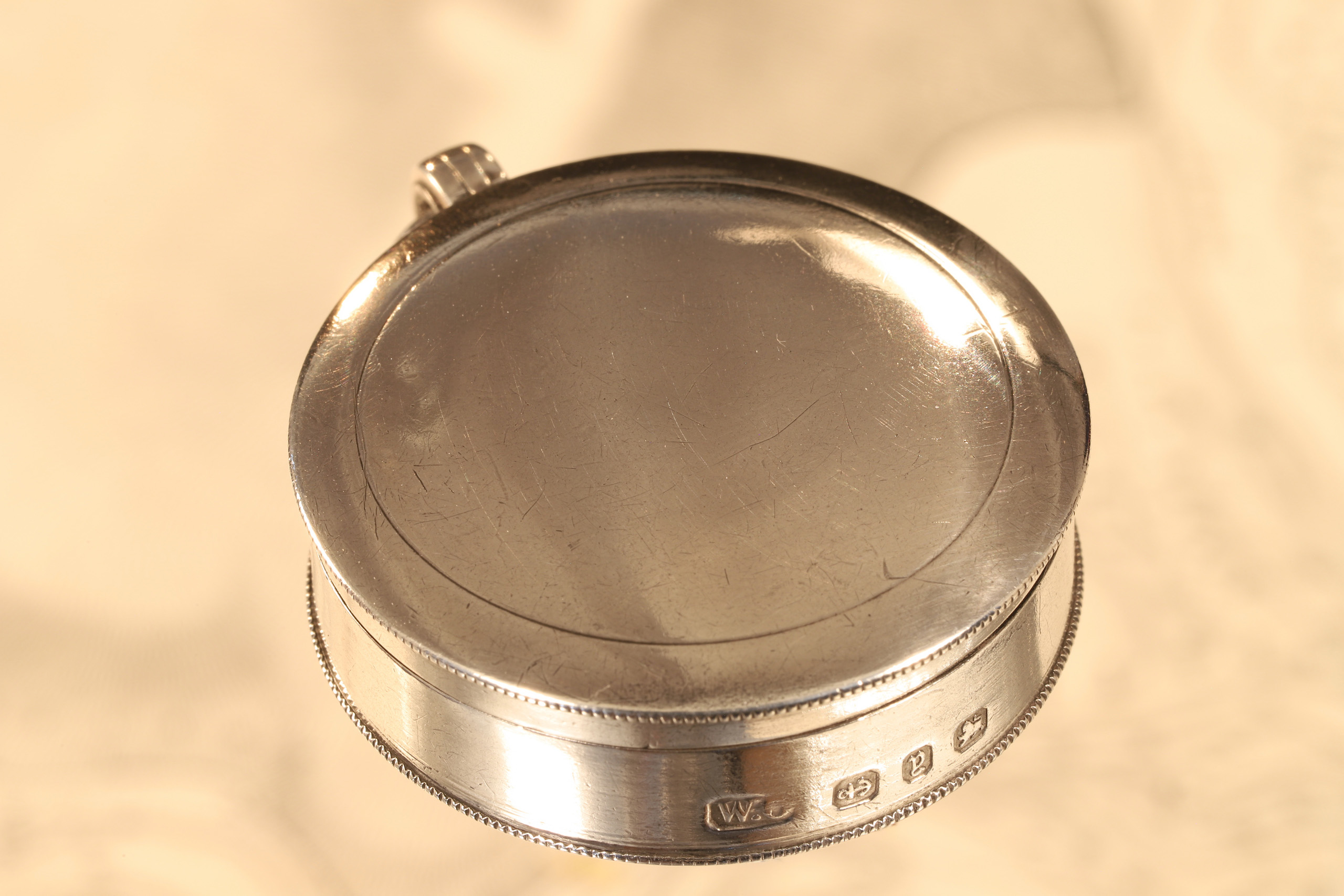 William Oliver Silver Pocket Compass c1898 SI2312