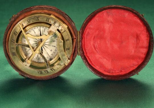 POCKET EQUINOCTIAL SUNDIAL COMPASS BY FRANCIS BARKER c1855