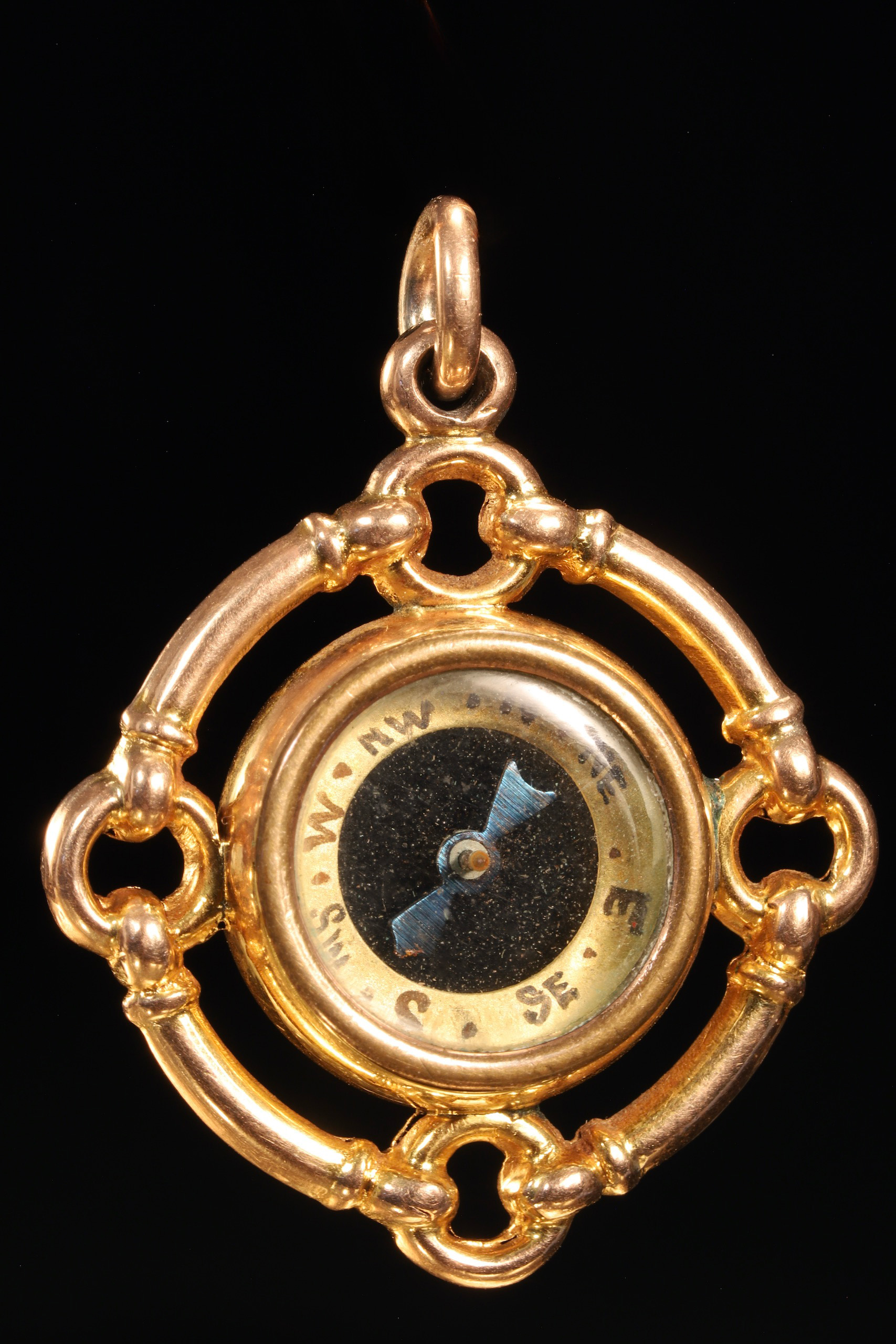 Rose Gold Nautical Compass Charm Fob_1a