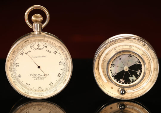 VERY UNUSUAL ALUMINIUM POCKET BAROMETER COMPASS COMPENDIUM BY STEWARD No 789 c1899 – Archive