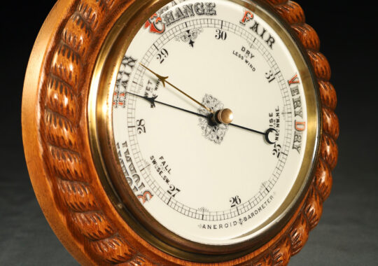 LARGE VICTORIAN ANEROID WALL BAROMETER BY COMITTI & SON C1880