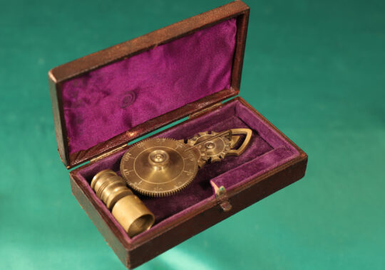 VERY UNUSUAL VICTORIAN REVOLUTION COUNTER OR INDICATOR IN CASE c1880