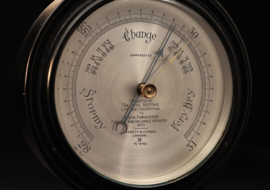 RNLI PRESENTATION BAROMETER BY NEGRETTI & ZAMBRA c1930s