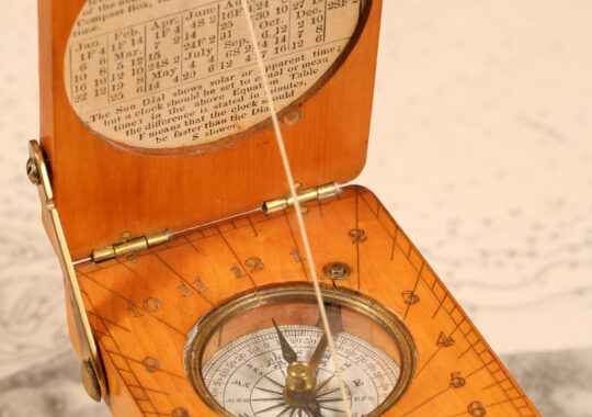 ANTIQUE DIPTYCH SUNDIAL COMPASS BY FRANCIS BARKER c1875